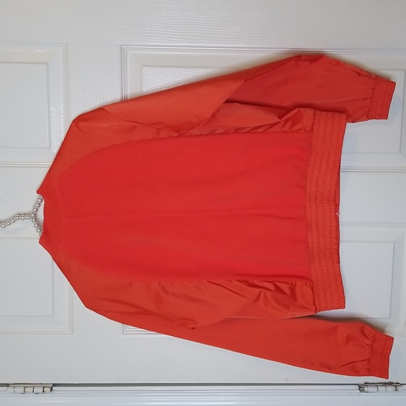 Athleta Zion Microfleece Long Sleeve Orange Bomber Jacket Size Extra Small - Picture 11 of 13